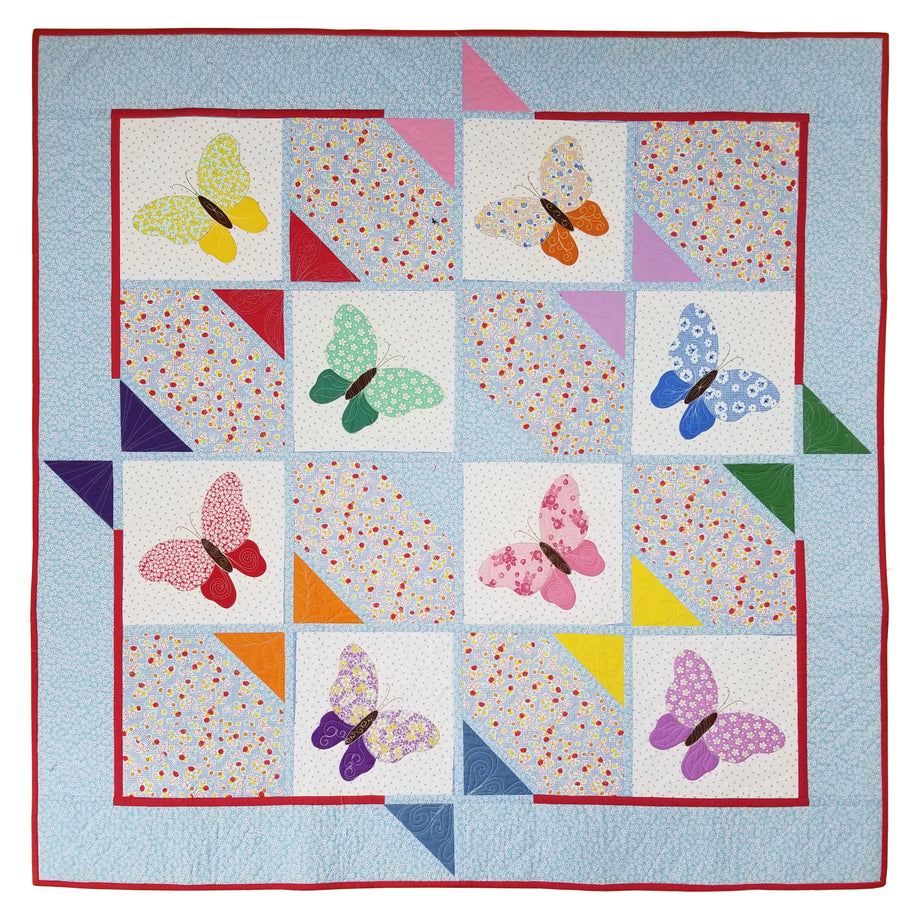Flutterbyes Quilt Pattern <BR>(A Free-Motion Mastery in a Month Pattern)