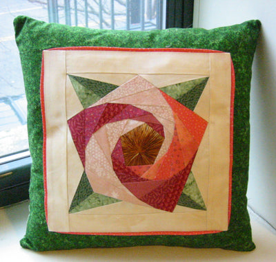 Spiral Rose Block with Painless Paper Piecing