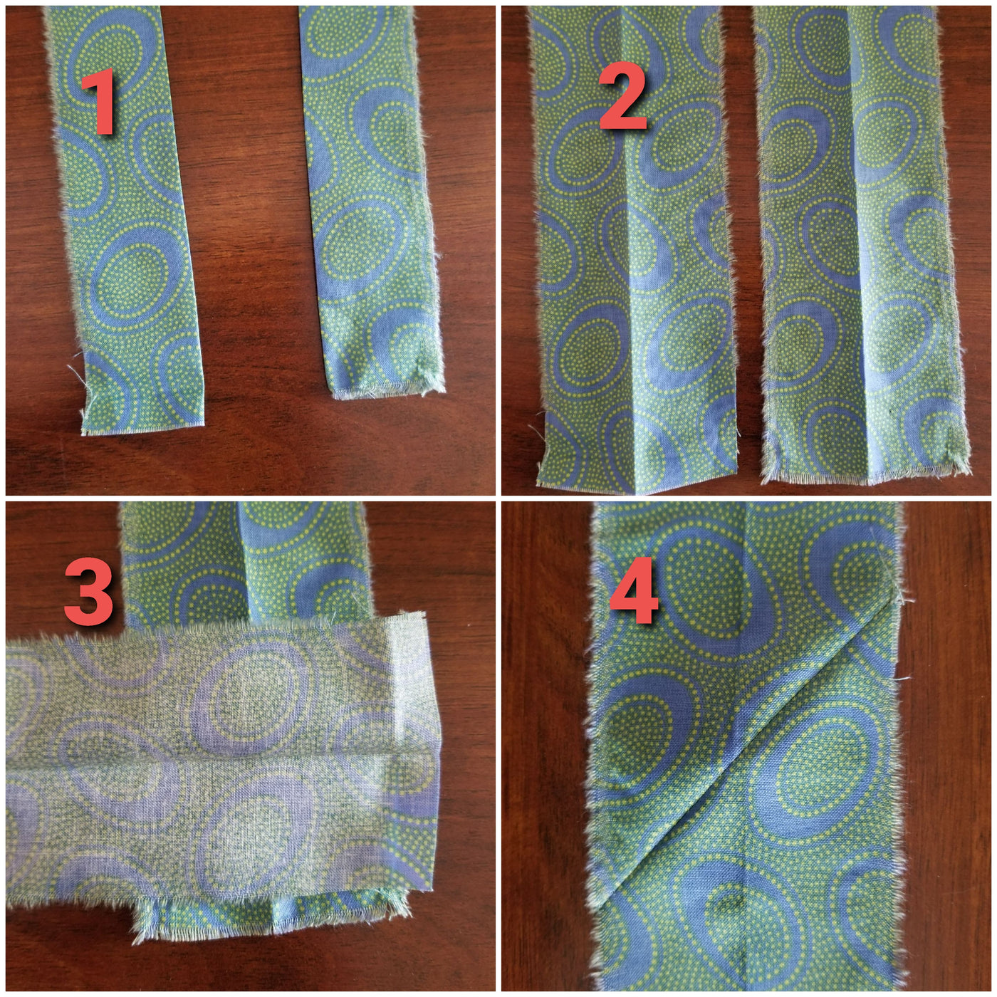 How to Sew Binding Strips Together (when they're the same on both side ...