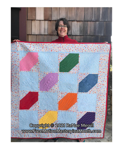 Flutterbyes Quilt Pattern <BR>(A Free-Motion Mastery in a Month Pattern)